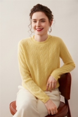 秋冬新款纯色针织套头上衣休闲简约风，女装针织衫/毛衣，绒盛美羊绒