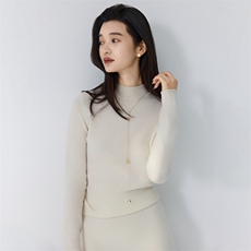 2025年秋季新款女士半高领针织羊绒衫时尚休闲通勤百搭，女装羊绒衫，金暖绒