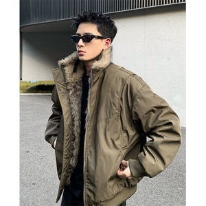美式解构夹克男女棉服冬季加厚保暖座山雕毛领棉衣外套 M6026图片