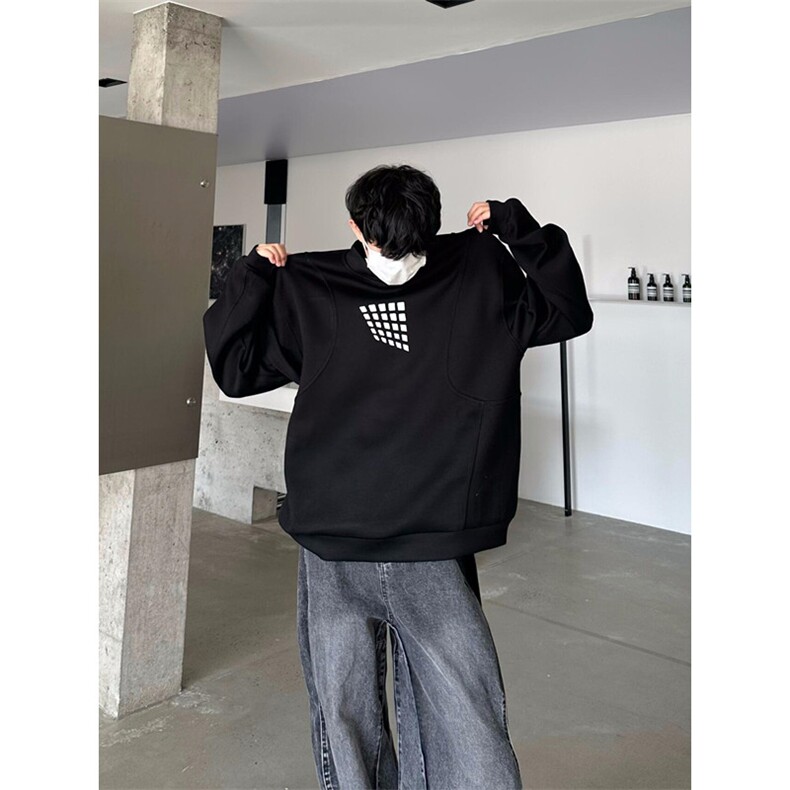 卫衣男款秋季痞帅高级感美式复古外套oversize套头衫W6128,男装卫衣,星座1116A（原606A-3）
