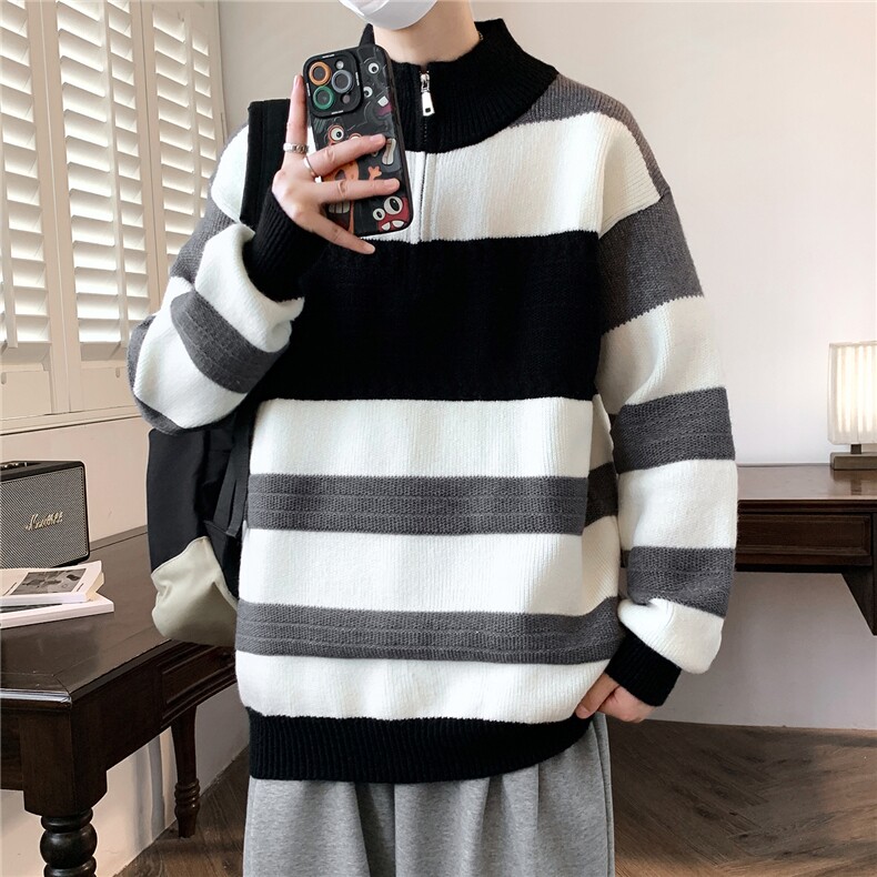 【新品】2025秋冬男士时尚休闲百搭针织连帽毛衣潮流-M246-P55，男装针织衫/毛衣，星座1105-1