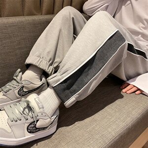B341 P45 韩版束脚裤宽松拉链运动休闲裤百搭九分裤子图片