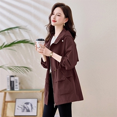 2025春装新款风衣外套女时尚百搭休闲风衣外套中长款上新衣流行，女装风衣，依万里