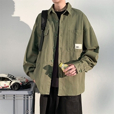 衬衫男2025春季新款港风大码宽松纯棉工装长袖衬衣CS800-特P45，男装衬衫，星座214-3