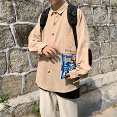 日系ins港风灯芯绒衬衫潮流帅气宽松长袖上衣秋季现货W1123-P36，男装衬衫，星座512-4