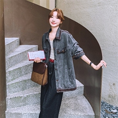 独特超火好看灰色牛仔外套女开春2025年酷飒炸街美式高级夹克上衣，女装短外套，2C262