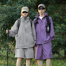 美式防晒衣套装情侣夏季潮牌户外速干两件套A436-2401+6839-P75，男装休闲套装，电商A436
