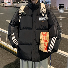 港风冬季新款织带字母立领羽绒服男潮宽松印花YR6116P225控298，男装羽绒服，电商A268A