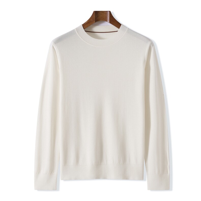 2025舒适简约百搭时尚加厚男款中领长袖，男装针织衫/毛衣，昭美羊绒