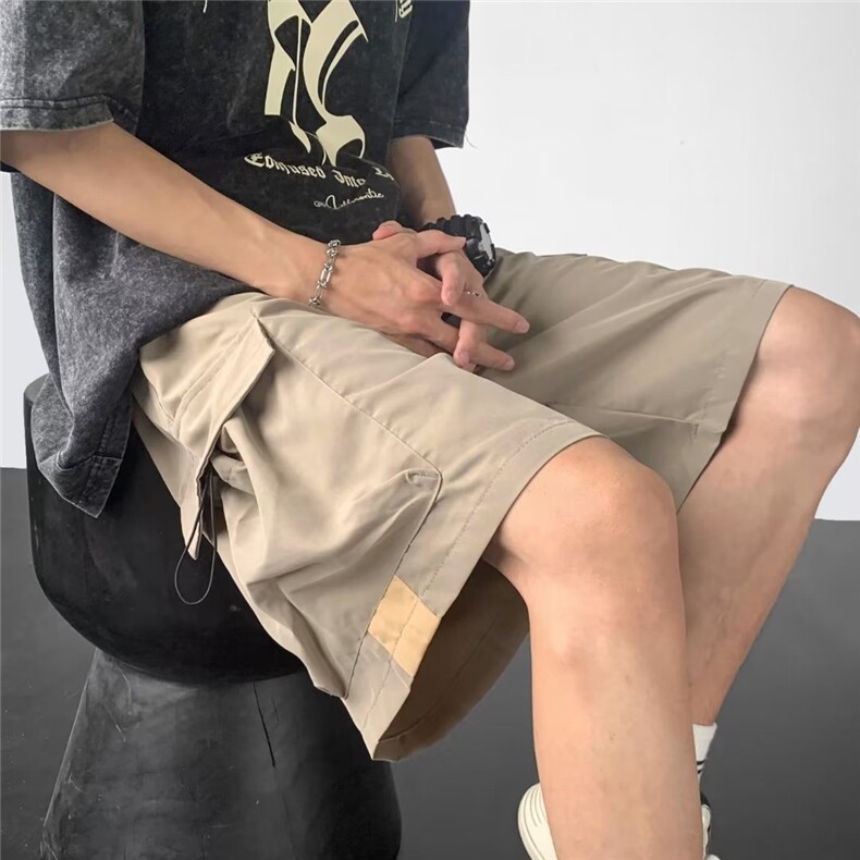 美式街头机能工装短裤男夏季大口袋日系潮流休闲宽松直筒五分中裤,男装休闲裤,星座601-2