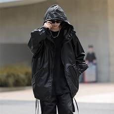 A752-P752023秋季美式街头PU皮皮衣男潮牌宽松痞帅机车连帽夹克，男装夹克，星座512-6