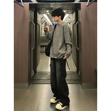 毛衣男秋冬季潮牌痞帅宽松内搭针织打底衫A5011-P64，男装T恤，星座208-5