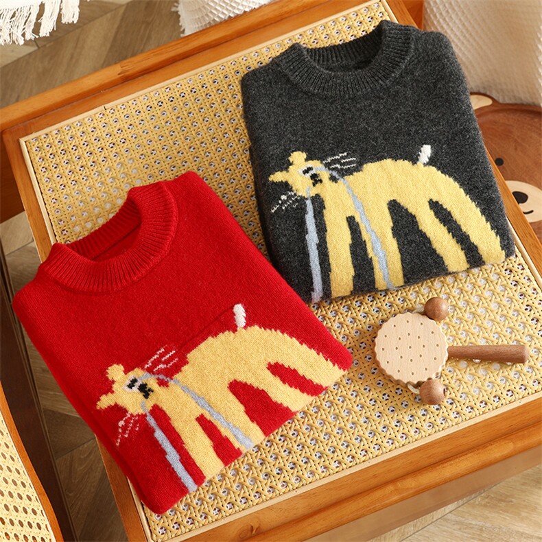 2025时尚百搭通勤简约休闲儿童羊毛衫，童装儿童羊毛衫，宏杨羊绒
