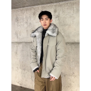 高品质座山雕加厚棉服冬季男女宽松解构款保暖毛绒外套图片