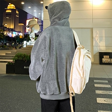 2023秋冬休闲羊羔绒上衣潮加厚连帽卫衣外套男女981-P90控价128，男装卫衣，电商A441-1