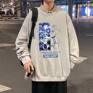 S6290-P28 秋季圆领卫衣男大码韩版宽松长袖外套图片