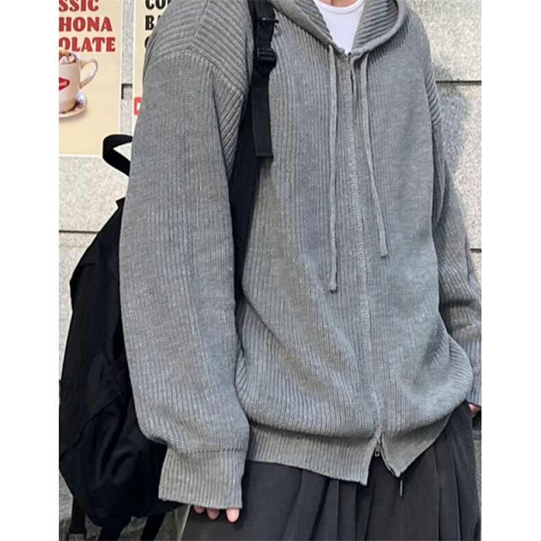宽松型带帽长袖青少年潮牌休闲针织开衫男生外套落肩袖M6512,女装短外套,星座1116A（原606A-3）