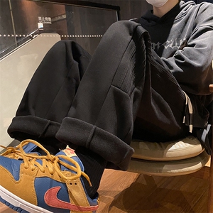 加绒加厚休闲运动卫裤男美式针织束脚裤子715-6-BX09P55（控78）图片