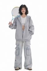 美式小碎花连帽开衫卫衣C7076-TP5098新款潮牌百搭外套男女，男装卫衣，电商A102