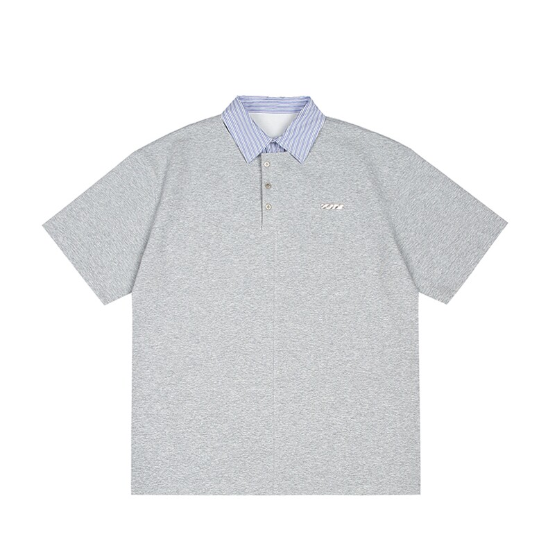 特P50无差价新款时尚夏季假两件潮流POLO衫-POLO02日系白底,男装Polo衫,电商A003