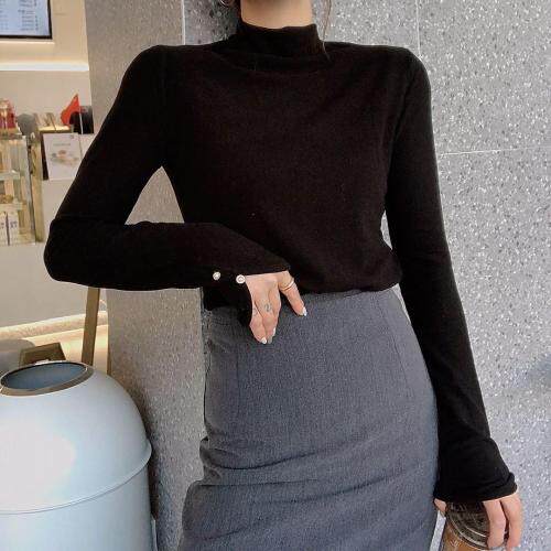 加绒打底衫袖口很有设计感SM，女装，尚映