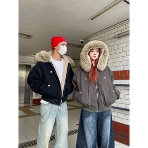 情侣毛领座山雕夹克棉服宽松外套加绒冬季保暖上衣G881-P118网图