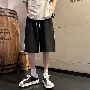 D2038-P25-控48短裤cleanfit男夏季新款大码条纹vibe拼接短裤,服装搭配潮流藏族图片
