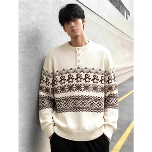 现货  cleanfit圣诞企鹅费尔岛花纹毛衣男9584/P65图片