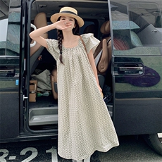 现货2025夏新款碎花露背连衣裙2C053/款号732/批110/控168，女装连衣裙，2C053