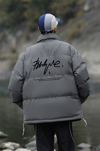 山系港风创意字母印花时尚立领休闲棉服A247-MY2099特批60控99图片
