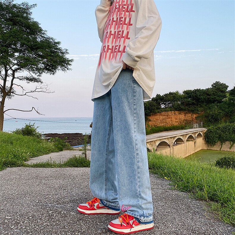复古美式嘻哈牛仔裤男高街ins潮牌裤子N0552-P43,男装牛仔裤,星座308B-1