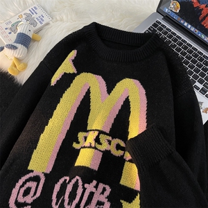 条纹毛衣日系慵懒复古男士针织衫秋冬季新款外套高级感线衣服图片