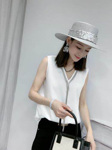 流苏链条醋酸面料背心，女装背心吊带，帝瀛 DY