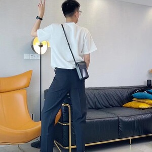 纯棉男士短袖t恤夏季衣服男装纯色全棉体恤纯白t透气打底衫圆领图片
