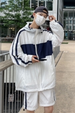 夏季时尚连帽防晒套装男运动风撞色防晒衣夹克XZ514-2-1606-P98，男装防晒衣，星座514-2(原B239)
