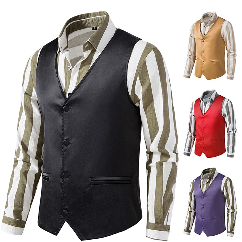 男士纯色婚庆礼服马甲英伦休闲修身舞台服装M72,男装背心/马甲,星座1314