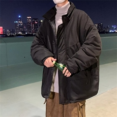 冬季宽松休闲立领工装棉衣BF街头情侣百搭棉服外套男女V5126-P88，男装棉衣，星座1008-1