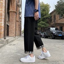 夏新款宽松直筒清凉裤脚条纹休闲裤男k615-特批35，男装休闲裤，星座718-1