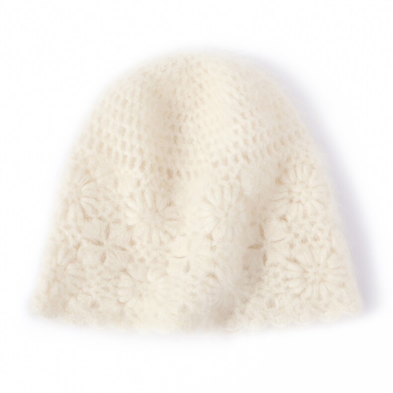 2025年秋季新款拉绒手工针织帽时尚休闲通勤百搭，帽子，隆秋羊绒