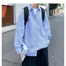 GS05P55日系宽松长袖衬衣潮男百搭韩条纹上衣防晒外套男，男装防晒衣，星座1108-5