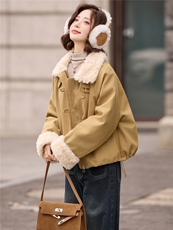 短款羽绒服女2025冬新款高级感巨好看宽松洋气拼毛加厚派克服外套，女装羽绒服，冬木谷雨