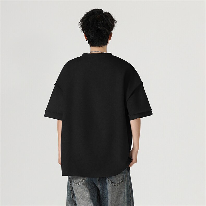 现货-夏季新品立体个性T恤男重磅潮流纯色圆领短袖-AT2428-P48,男装T恤,电商A351