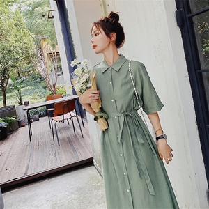已出货 2020夏季新款 绿色连衣裙225-1943-P105（控158）图片