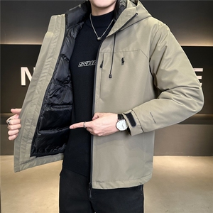 26009-L-4XL-P225标50绒三合一可拆卸内胆店主风羽绒服三穿外套图片