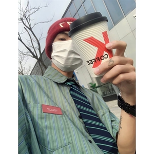夏季新款衬衫潮流慵懒男方领宽松型衬衫QC26P33图片