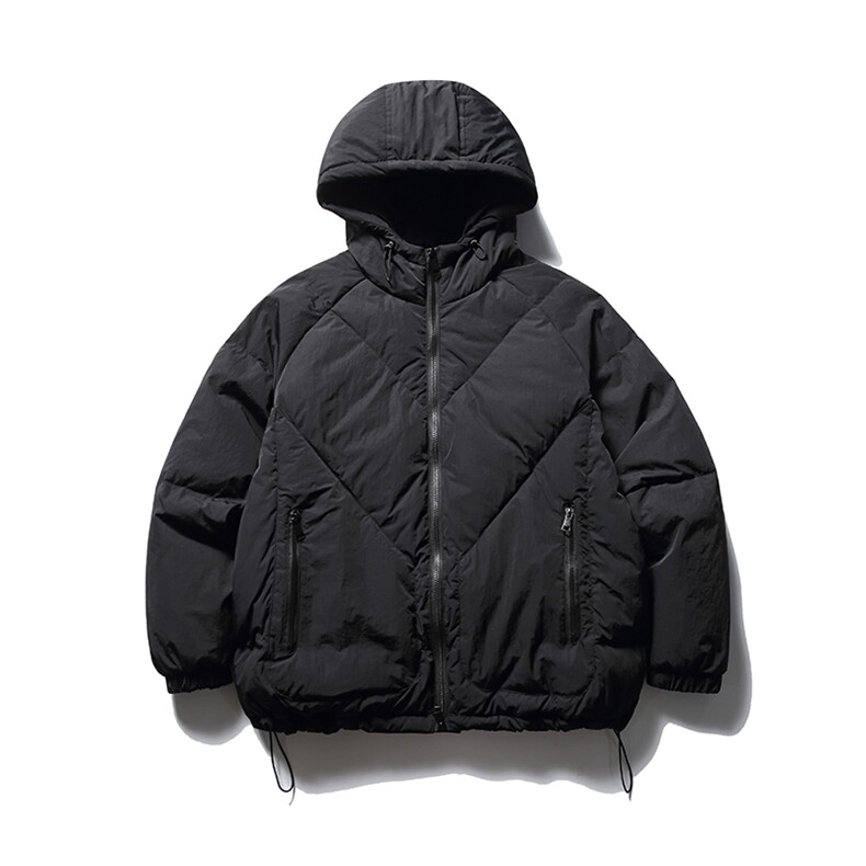 南夏乔装2025冬季新款纯色辑格连帽羽绒服日系复古宽松保暖羽绒袄图片