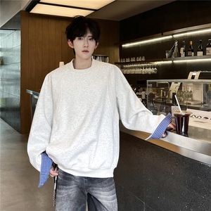 TP50WY715 420克高品质含59%棉纯色领口拼接男女通用宽松时尚卫衣图片