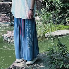 春夏新款2026新中式潮刺绣七分裤男女ZK031-P55，男装牛仔裤，电商A021