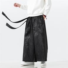2026春夏新款新中式马面裤汉服龙纹阔腿裤K375加厚P65-常规P55，男装民族服装，电商A057B