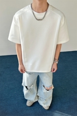 2026夏季新款拼接短袖T恤休闲正肩圆领男女X64122-TP14不，男装T恤，电商A102